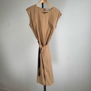 JIL SANDER VTG TAN WRAP DRESS